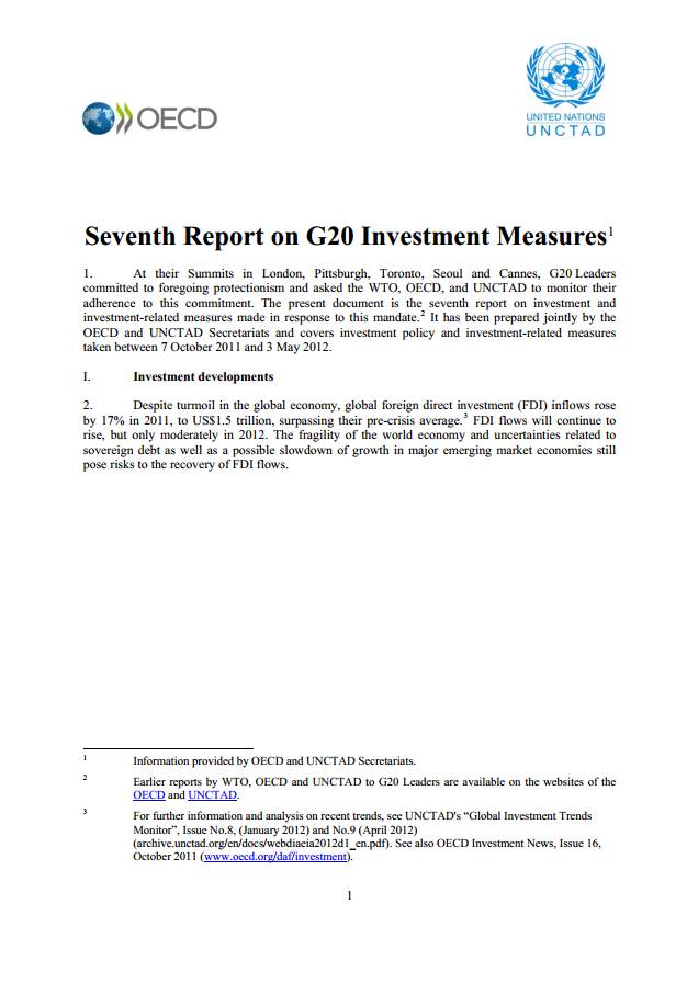Seventh Report on G20 Investment Measures