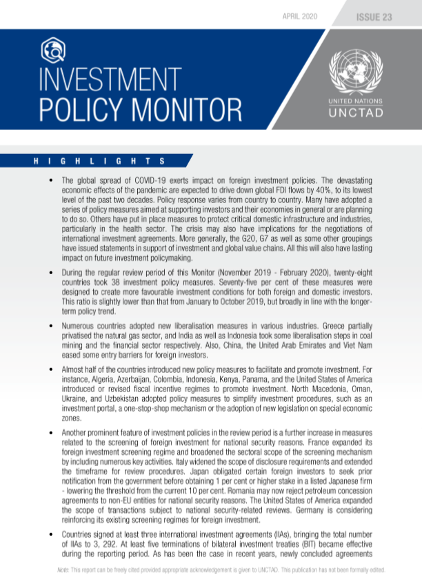 Investment Policy Monitor No. 23