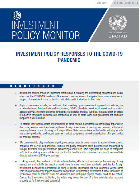 Investment Policy Monitor: Special Issue - Investment Policy Responses to the COVID-19 Pandemic