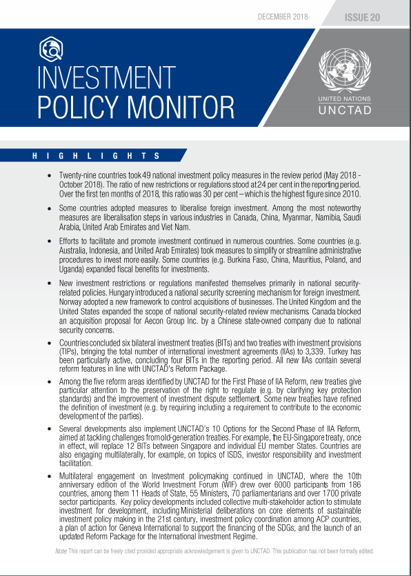 Investment Policy Monitor No. 20