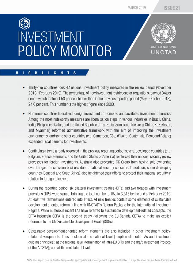 Investment Policy Monitor No. 21