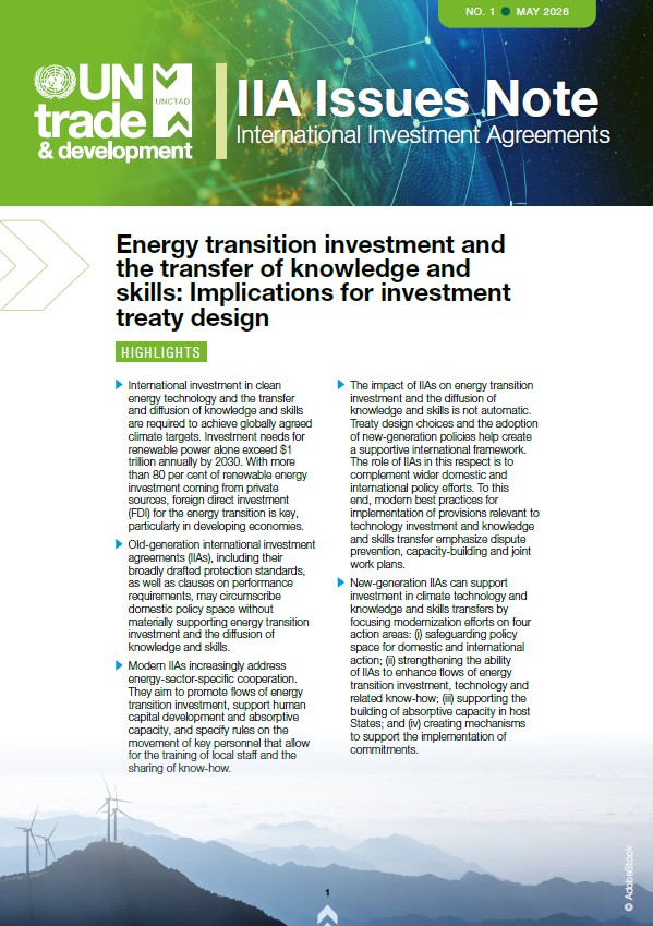 Energy transition investment and the transfer of knowledge and skills: Implications for investment treaty design