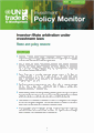 Investment Policy Monitor, Issue No 32: Investor–State arbitration under investment laws: Risks and policy lessons