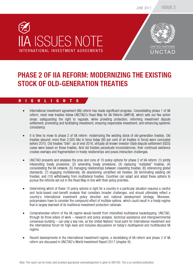 IIA Issues Note: Phase 2 of IIA Reform
