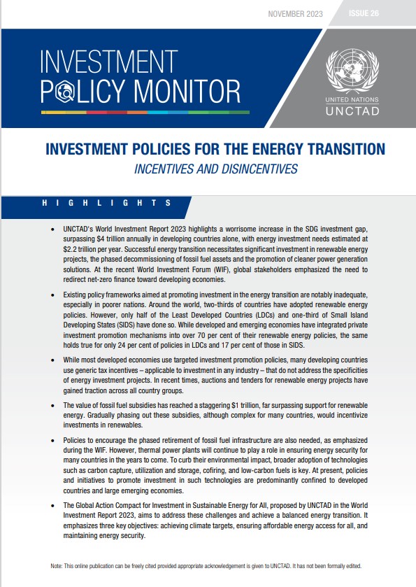 Investment policies for the energy transition: Incentives and disincentives